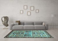 Machine Washable Abstract Light Blue Modern Rug, wshabs365lblu