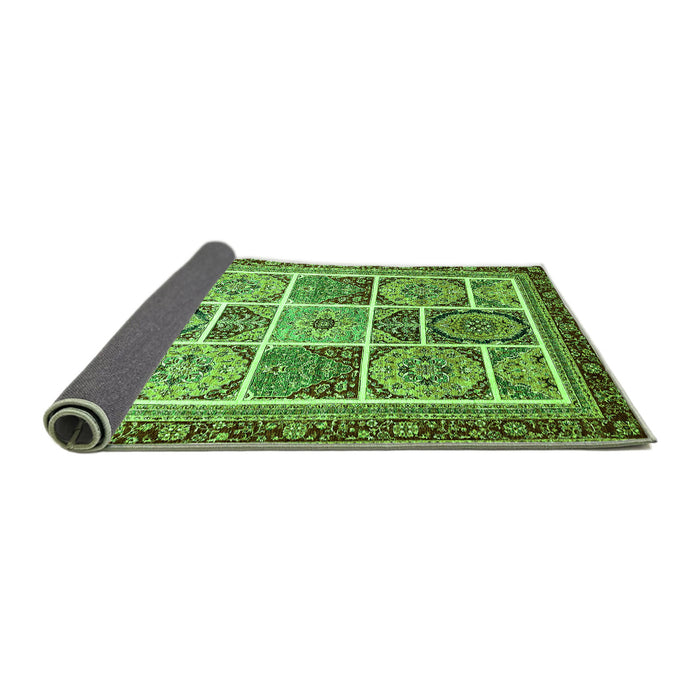 Sideview of Abstract Green Modern Rug, abs365grn