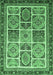 Machine Washable Abstract Emerald Green Modern Area Rugs, wshabs365emgrn