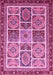 Machine Washable Abstract Pink Modern Rug, wshabs365pnk