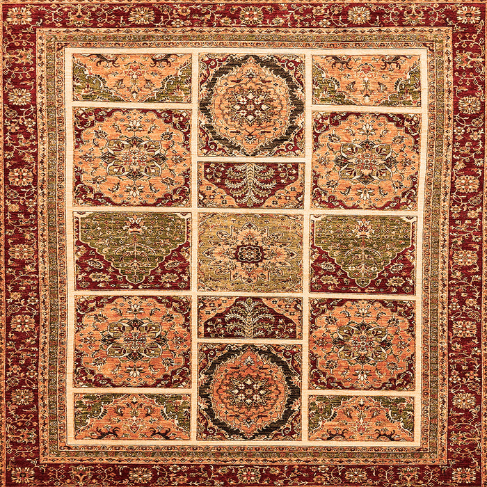 Square Abstract Orange Modern Rug, abs365org