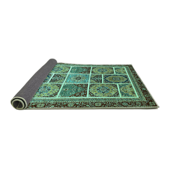 Sideview of Abstract Turquoise Modern Rug, abs365turq