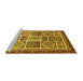 Sideview of Machine Washable Abstract Yellow Modern Rug, wshabs365yw