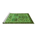 Sideview of Machine Washable Abstract Green Modern Area Rugs, wshabs365grn