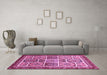 Machine Washable Abstract Pink Modern Rug in a Living Room, wshabs365pnk