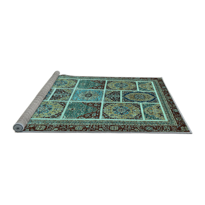 Sideview of Machine Washable Abstract Light Blue Modern Rug, wshabs365lblu