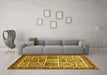 Machine Washable Abstract Yellow Modern Rug in a Living Room, wshabs365yw