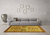 Machine Washable Abstract Yellow Modern Rug, wshabs365yw