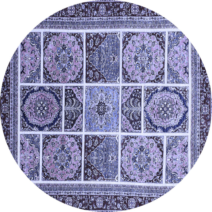 Round Machine Washable Abstract Blue Modern Rug, wshabs365blu