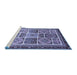 Sideview of Machine Washable Abstract Blue Modern Rug, wshabs365blu