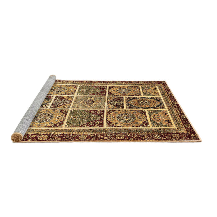 Sideview of Machine Washable Abstract Brown Modern Rug, wshabs365brn