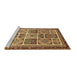 Sideview of Machine Washable Abstract Brown Modern Rug, wshabs365brn