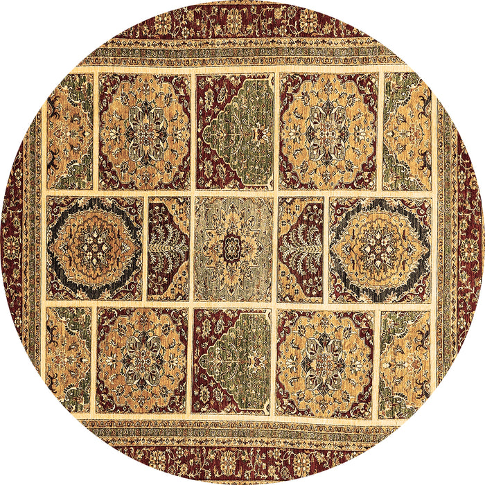 Round Abstract Brown Modern Rug, abs365brn