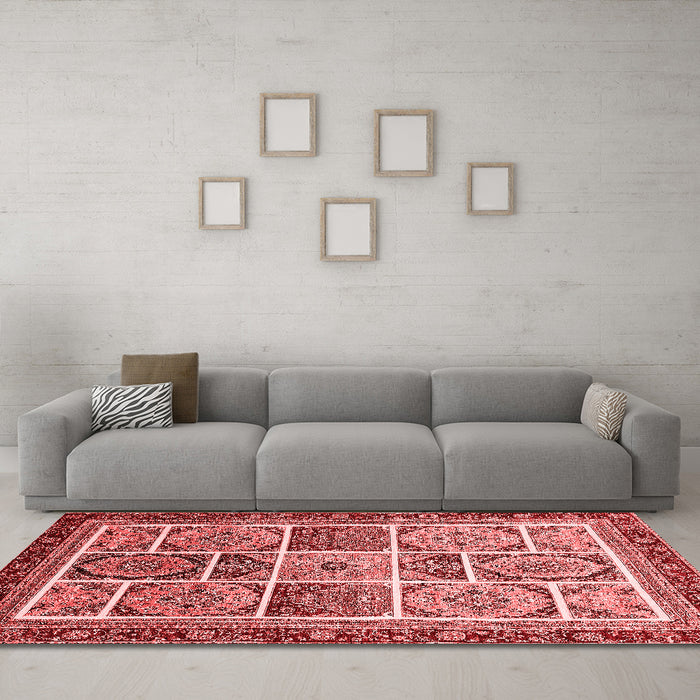 Modern Red Washable Rugs