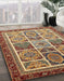 Machine Washable Abstract Saffron Red Rug in a Family Room, wshabs365