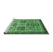 Sideview of Machine Washable Abstract Emerald Green Modern Area Rugs, wshabs365emgrn