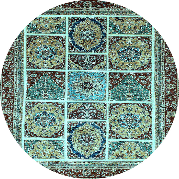 Round Machine Washable Abstract Light Blue Modern Rug, wshabs365lblu