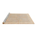 Sideview of Machine Washable Abstract Brown Sugar Brown Rug, wshabs3660