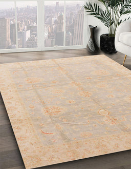 Abstract Brown Modern Rug in Family Room, abs3660