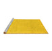 Sideview of Machine Washable Abstract Yellow Modern Rug, wshabs3660yw