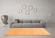 Machine Washable Abstract Orange Modern Area Rugs in a Living Room, wshabs3660org