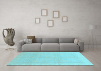 Machine Washable Abstract Light Blue Modern Rug, wshabs3660lblu