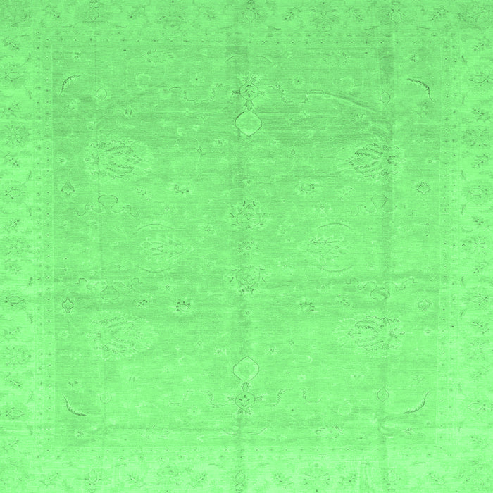 Square Abstract Emerald Green Modern Rug, abs3660emgrn