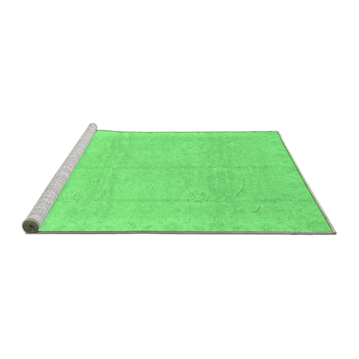 Sideview of Machine Washable Abstract Emerald Green Modern Area Rugs, wshabs3660emgrn