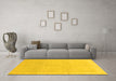 Machine Washable Abstract Yellow Modern Rug in a Living Room, wshabs3660yw