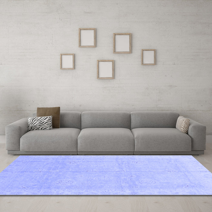 Machine Washable Abstract Blue Modern Rug in a Living Room, wshabs3660blu