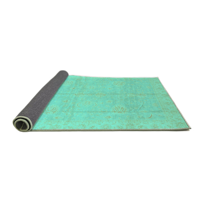Sideview of Abstract Turquoise Modern Rug, abs3660turq