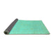 Sideview of Abstract Turquoise Modern Rug, abs3660turq