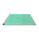 Sideview of Machine Washable Abstract Turquoise Modern Area Rugs, wshabs3660turq