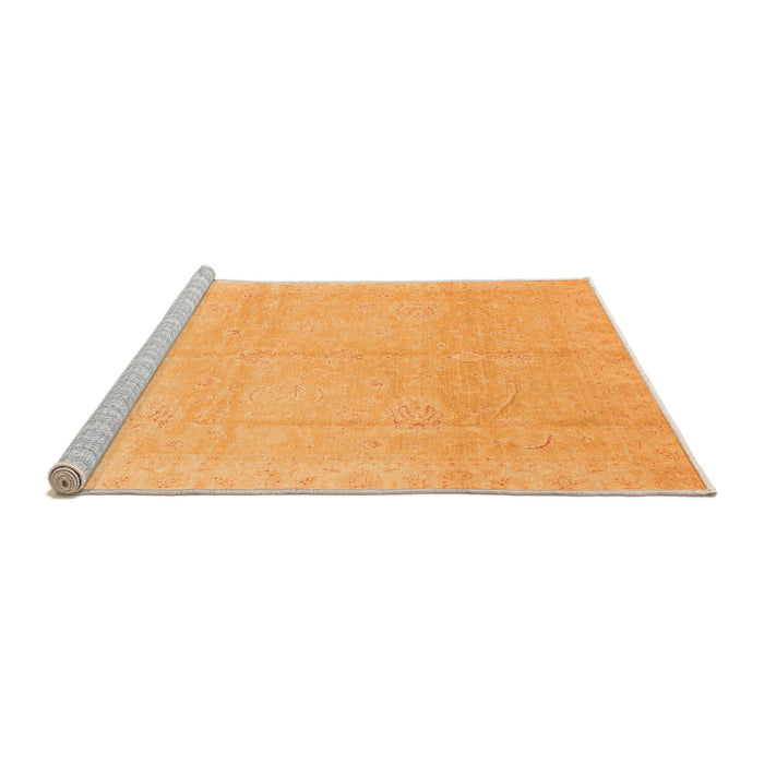 Sideview of Machine Washable Abstract Orange Modern Area Rugs, wshabs3660org