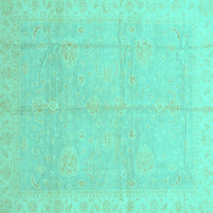 Square Machine Washable Abstract Turquoise Modern Area Rugs, wshabs3660turq