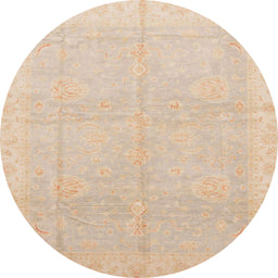 Round Abstract Brown Modern Rug, abs3660