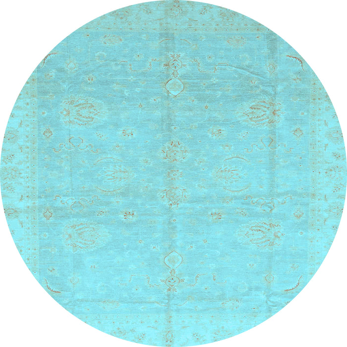 Round Machine Washable Abstract Light Blue Modern Rug, wshabs3660lblu
