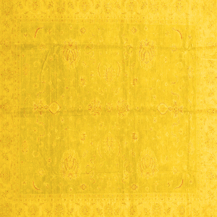 Square Abstract Yellow Modern Rug, abs3660yw