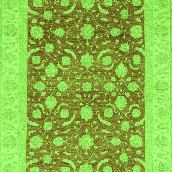 Machine Washable Oriental Green Traditional Area Rugs, wshabs3661grn