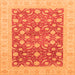 Square Oriental Orange Traditional Rug, abs3661org