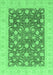 Machine Washable Oriental Emerald Green Traditional Area Rugs, wshabs3661emgrn