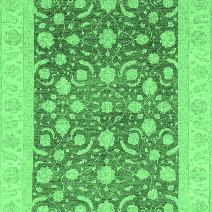 Machine Washable Oriental Emerald Green Traditional Area Rugs, wshabs3661emgrn