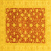 Square Machine Washable Oriental Yellow Traditional Rug, wshabs3661yw