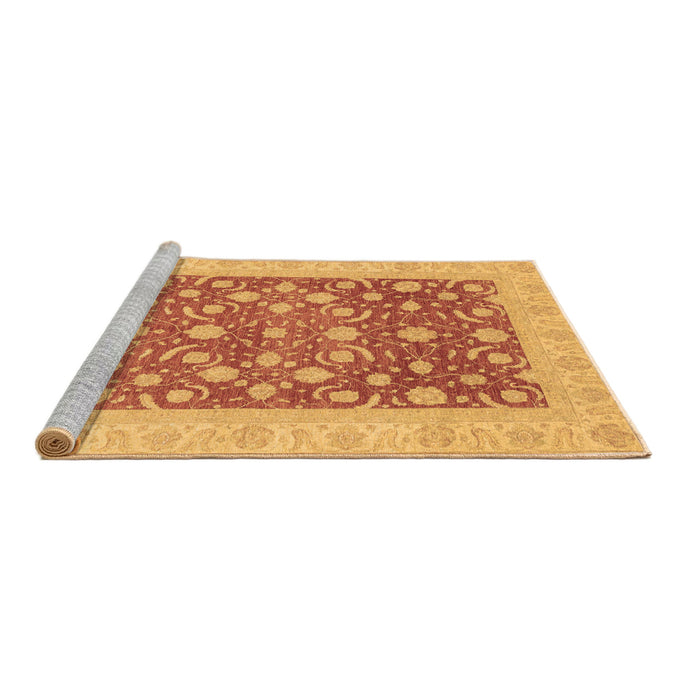 Sideview of Machine Washable Oriental Brown Traditional Rug, wshabs3661brn