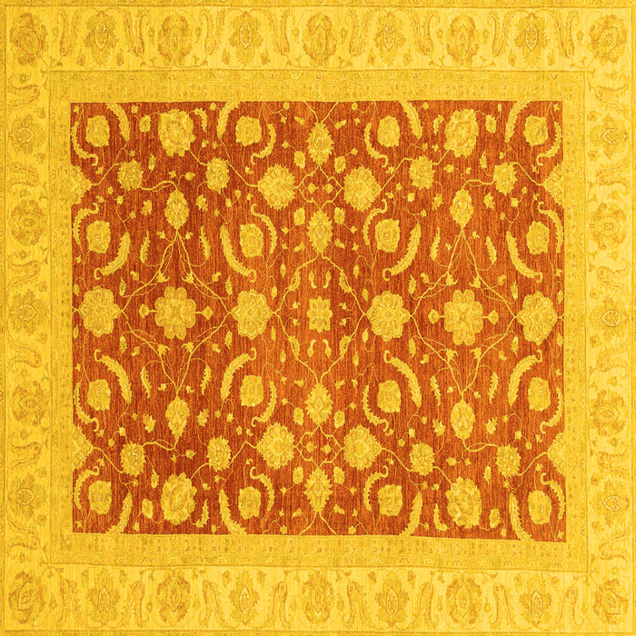 Square Oriental Yellow Traditional Rug, abs3661yw