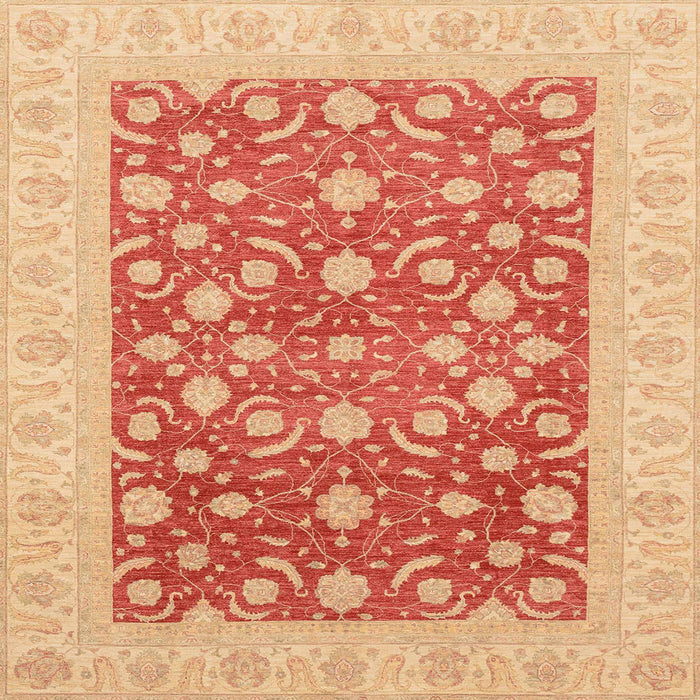 Square Abstract Orange Red Oriental Rug, abs3661