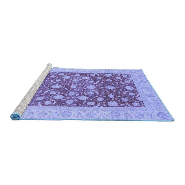 Sideview of Machine Washable Oriental Blue Traditional Rug, wshabs3661blu