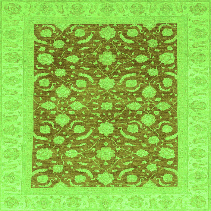 Square Oriental Green Traditional Rug, abs3661grn