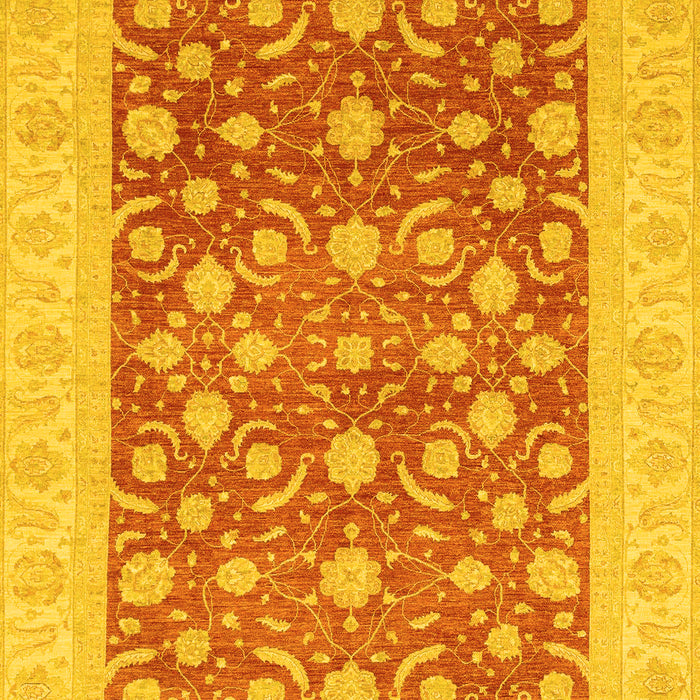 Machine Washable Oriental Yellow Traditional Rug, wshabs3661yw