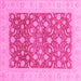 Square Oriental Pink Traditional Rug, abs3661pnk